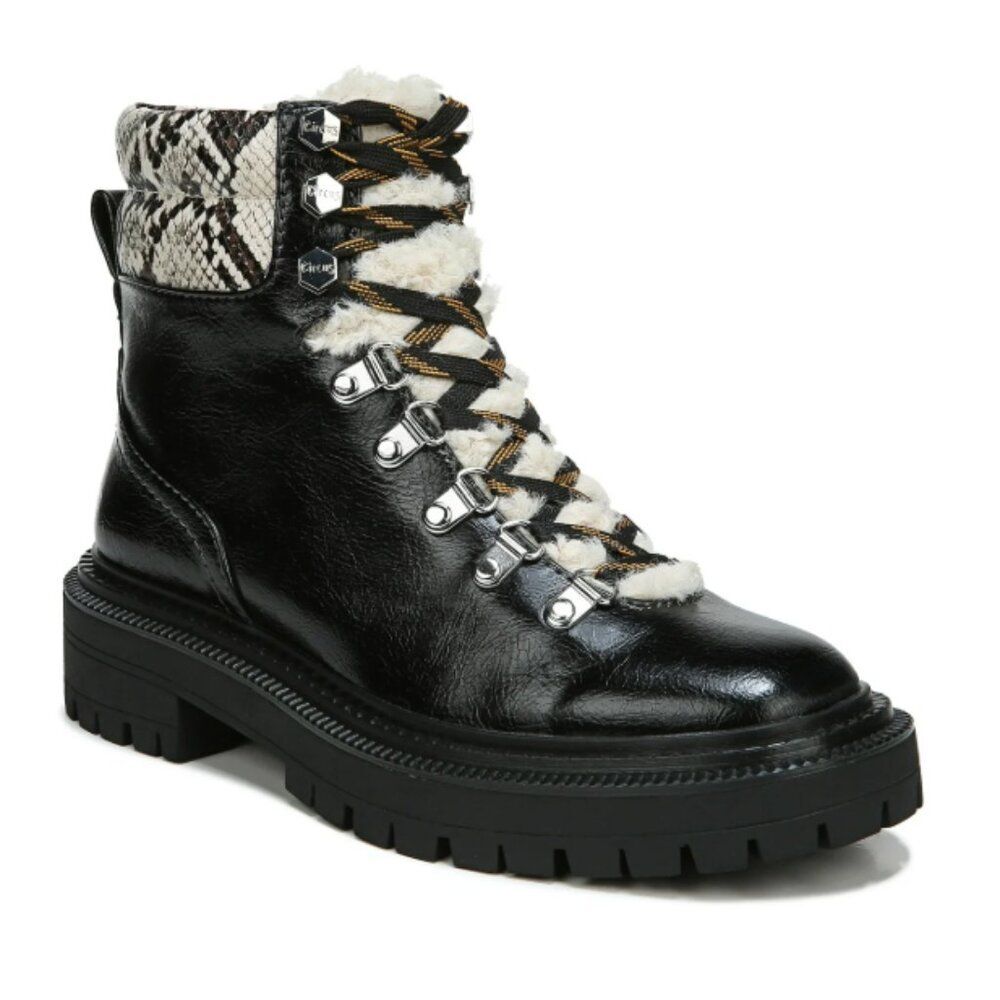 Circus by Sam Edelman Flora Shearling Hiker Boots Black 7.5